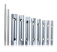 kebitedamai 8 Pcs Tubular Box Spanner Set, 6-22mm Metric Box Spanners for Taps, Back Nut Tap Tube Spanner Set for Taps Plumbing Installations Vehicle Repairs Tubular Sink Wrench, with 2 Tommy Bars