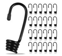 kebitedamai Bungee Hook: High-strength Iron Material, 24pcs Black Hooks, 70mm Length, 7mm Inner Diameter, Suitable for 7mm Bungee Rope, Ideal for DIY Extension Ropes, Tarps, Tents, and More