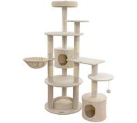 Kebl Pet Annika Cat Scratching Post Modern Sisal Columns Claw Care for Multi-Cat Households Berths and Play Ball Beige 164 cm