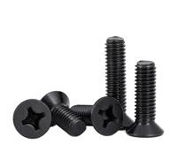 KEBLIN 10pcs M3 M3.5 M4 M5 KM Small Black Steel KM Phillips Flat Countersunk Head Screw Bolt(14mm x10pcs,M3.5)