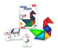 KEBO Tangram Magnetic 3D Educational Game Puzzle with 7 Building Blocks and 54 Challenges to Achieve (Magfun)
