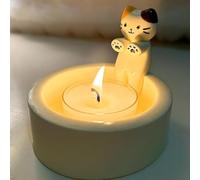 Keboygym Cat Candle Holder| Kitten Tea Light Candle Holders|Cartoon Kitten Candle Holder| Cute Candles Holder Home Decor Cat Gifts for Cat Lovers|Valentine Gift (Colorful cat), MARK-CAT-01