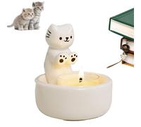 Keboygym Cat Candle Holder, Kitten Tea Light Holder, Warming Paws Ornament, Cute Home Decor Gift for Cat Lovers (Ceramics White), MARK-CAT-01