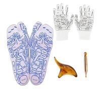 Keboygym Reflexology Socks and Glove|Acupressure Reflexology Socks and Glove with Tools|Foot and Hand Massage Tool for Neuropathy & Trigger Point Relief (Woman+Glove)