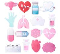 Keboyoe 16 Pack 480 Sheets Funny Nurse Sticky Notes Nursing Self Stick Note Pads Medical Themed Cute Memo Pads Notepads Booklet Memo Notepads Nurse Gifts for Hospital School Office Supplies(Blue,Pink)