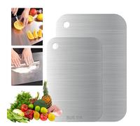 Keboyoe 2 Pcs Titanium Cutting Boards 316 Stainless Steel Chopping Board for Kitchens Titanium Chopping Board Stainless Steel Cutting Board for Outdoor Kitchen Camping Hiking