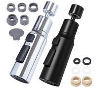 Keboyoe 2pcs 3 Function Kitchen Tap Spray Head Attachment 360° Swivel Kitchen Sink Tap Spray Head Kitchen Tap Swivel Spray Head Adapter for Tap Faucet Water Tap Aerator for Kitchen Sink