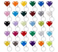 Keboyoe 30pcs Heart Building Block Keychain Brick Heart Keychain Set Couple Keyring keychain Multicolor Brick heart keychains bricks Keyrings for Birthday, Party Bag Fillings, Rewards, Party Supplies