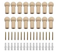 Keboyoe Yingcen 16 Pcs Wooden Coat Pegs Wood Peg Hook Wooden Hat Hooks with Screw 2.5x5.2cm for Wall Coat Hat Towel Robe Hanger Maximum Load 7kg