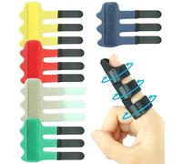 Kecartu 6 Pack Trigger Finger Splint, Finger Support Brace with Adjustable Fixing Belt for Straightening, Sprained, Tendinitis, Broken Finger Fits Index Finger,Middle Finger, Ring Finger (3 Straps)