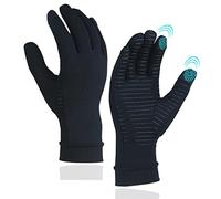 Kecartu Full Finger Copper Arthritis Gloves for Carpal Tunnel Pain Relief, Hand Compression Gloves to to Alleviate Hand Pains, Tendonitis, Rheumatoid, Touch Screen Gloves for Women Men, Small