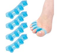 Kecartu Toe Separators, 4-Pack Silicone Toe Spacers for Women Men, Bunion Relief & Toe Corrector, Gel Toes Straighteners for Women Yoga Practice, Hammer Toes, Foot Alignment, Blue