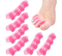 Kecartu Toe Separators, 6-Pack Silicone Toe Spacers for Women Men, Bunion Relief & Toe Corrector, Gel Toes Straighteners for Women Yoga Practice, Hammer Toes, Foot Alignment, Pink