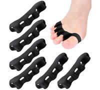 Kecartu Toe Separators, 6-Pack Silicone Toe Spacers for Women Men, Bunion Relief & Toe Corrector, Gel Toes Straighteners for Women Yoga Practice, Hammer Toes, Foot Alignment, Black