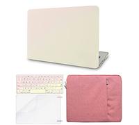 KECC Compatible with MacBook Pro 13 inch Case 2020-2025, 2016-2019 Release M2 M1 A2338 A2289 A2251 A2159 A1989 Plastic Hard Shell + Keyboard Cover + Sleeve + Screen Protector, Pale Pink Cream