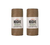 KECHE Macrame Cord | 2 Pack of 2mm Polyester Macrame Rope Yarn for Table Runner Wall Décor Plant Hanging - 251 Yards - Camel