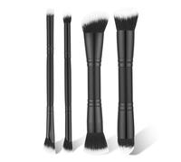 Kechmnew 4 PCS Foundation Contour Conceal Brush Set, Makeup Brushes, Eyeshadow Concealer Brush, Double Sided Foundation Contour Blush Highlight Blending Eyebrow Brush For Liquid, Cream, Loose Powder