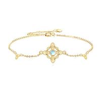 KECHO 14K Solid Gold Witches Knot Bracelet Irish Celtic Witches Knot Charm Bracelet Triquetra Wicca Magick Jewellery for Women Gifts