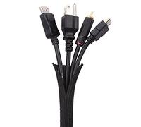 Keco 25ft - 1/2 inch Cord Protector Wire Loom Cord Organizer Cable Concealer Wire Hider Cable Management Sleeve Wire sleeve Split Sleeving - Protect Cat Dog Pet from Chew Cord - Black