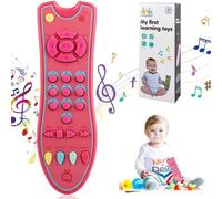 KECOLNA 1 Year Old Girl Gifts,Kids Musical TV Remote Control Toy with Light and Sound - Best Educational Toy for 1+ Year Old Boy and Girl, Pink, 0/1 UK Child Wide