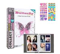 KeCool Kpop Photocard Binder, PVC Free Kpop Photocard Holder Book A5 Kpop Photocard Binder, 200 Pockets Large Capacity A5 6 Ring Kpop Photo Card Binder Photocard Album (White Butterfly)