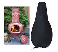 Kecugres Chiminea Covers Waterproof Durable Cover for Clay Chiminea, Protective Fire Pit Heater Cover,Heavy Duty Weather Resistant Outdoor Patio Chiminea Caps (Black 12"X24"X40")