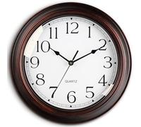 KECYET 12 Inch Wall Clocks Battery Operated Silent Non-Ticking Wall Clock Vintage Retro Rustic Style Decorative for Living Room Kitchen (Bronze)