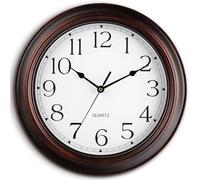 KECYET 14 Inch Wall Clocks Battery Operated Silent Non-Ticking Wall Clock Vintage Retro Rustic Style Decorative for Living Room Kitchen Farmhouse (Bronze)