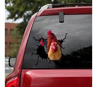 KedAiKJ Animal 3D Decals Sticker, Window Car Sticker Chicken Poultry Crack Car Decals Rear Window Funny Stickers for Cars Suitable for Windows of Cars (10* 10inch)
