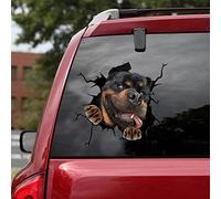 KedAiKJ Car Decoration Sticker,3D car Sticker Decoration Funny Rottweiler Crack Decal SUV Window Glass Sticker Personalized Refrigerator Toilet(10* 10inch)