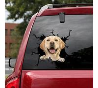 KedAiKJ Car Decoration Sticker, 3D Dog for Car Window Bumper Labrador Crack Vinyl Dog(10* 10inch)