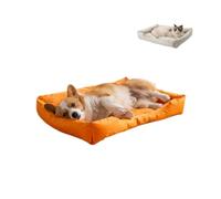 KEDAOLA 10pcs Large Dog Bed, Waterproof Soft Kennel Pads, Anti-slip Dog Bed, Cool Feeling Pet Mat for Small Medium Large Dogs and Cats (orange,75 x 100 x 15 cm)