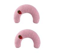 KEDAOLA 2pcs Cats Dog Neck Pillow, U-Shaped Pet Pillow, Plush Small Dogs Half Donut Cuddler, Relief Sleeping Improve Small for Dogs Cats (Pink)