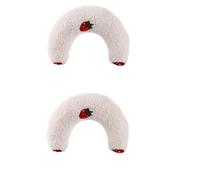 KEDAOLA 2pcs Cats Dog Neck Pillow, U-Shaped Pet Pillow, Plush Small Dogs Half Donut Cuddler, Relief Sleeping Improve Small for Dogs Cats (White)