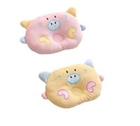 KEDAOLA 2pcs Pets Pillow, Cute Pig Shaped Pillow, Washable Animal Shape Pet Pillow, Cervical Spine Protection for Dogs and Cats (Yellow and Pink)
