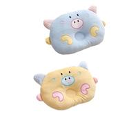 KEDAOLA 2pcs Pets Pillow, Cute Pig Shaped Pillow, Washable Animal Shape Pet Pillow, Cervical Spine Protection for Dogs and Cats (Blue and Yellow)