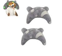 KEDAOLA 2pcs U-Shaped Pet Pillow, Cats Dog Neck Pillow, Noctilucent Plush Half Donut Cuddler, Plush Dog Calming Toy for Joint Relief Sleeping Improve Puppy Indoor Cats Accessories (Grey)