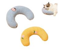 KEDAOLA 2pcs U-Shaped Pet Pillow, Cats Dog Neck Pillow, Plush Small Dogs Half Donut Cuddler, Relief Sleeping Improve Small for Dogs Cats (Blue and Yellow)