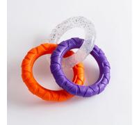KEDAOLA 3 Interlocked TPR Dog Chew Rings, Textured Tug of War Interactive Toy, Durable Teething Training Play Rings for Small Medium Large Dogs Boredom Relief (Style 4)