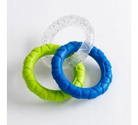 KEDAOLA 3 Interlocked TPR Dog Chew Rings, Textured Tug of War Interactive Toy, Durable Teething Training Play Rings for Small Medium Large Dogs Boredom Relief (Style 5)