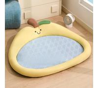 KEDAOLA Cute Pear Shaped Cooling Pet Bed, Ice Silk Cool Mat Dog Cat Sleeping Cushion, Breathable Summer Pet Sofa Bed, Anti-Slip Cool Pad for Small Medium Dogs Cat (64 × 52 cm)