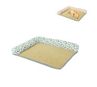 KEDAOLA Dog Bed, Summer Cooler Pet Bed, Rattan Cooling Nest, Thin,Breathable, Pet Bed with Anti-Slip Bottom for Small Medium Dogs Cats (light blue,90 x 65 x 4cm)