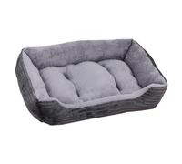 KEDAOLA Fluffy Calming Dog & Cat Bed with Bolstered Sides, Self-Warming Plush Pet for Anxiety Relief, Non-Slip Bottom for Small Medium Large Pets, Indoor Use (red,64x53x18cm)