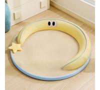 KEDAOLA Moon Shaped Cooling Pet Bed, Breathable Woven Rattan Cool Mat for Summer, Raised Bolster Dog Cat Sleeping Cushion, Detachable Washable Pet Sofa Bed for Small Medium Pets (50cm)