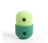 KEDAOLA Treat Dispensing Pet Toy, Dual Hole Slow Feeder Molar Toy, Interactive Snuffle Feeding Puzzle Toy for Small Medium Dogs (Grass green& Green)