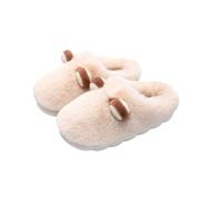 KEDAOLA Women's Plush Fleece-Lined Slippers, Non-Slip Indoor Outdoor House Shoes, Warm Fuzzy Winter Slippers with Soft Sole for Ultimate Comfort and Cosy Home Use (Off-white 3UK/4UK)