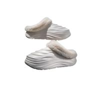 KEDAOLA Women's Waterproof Slippers, Winter Indoor Warmth Slippers，Plush Warm Fleece Lining, Cozy House for Ladies (White 3UK/4UK)