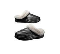 KEDAOLA Women's Waterproof Slippers, Winter Indoor Warmth Slippers，Plush Warm Fleece Lining, Cozy House for Ladies (Black 5UK/6UK)
