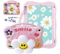 KEDBBAO Case for iPad Air 3rd 10.5" 2019 / iPad Pro 10.5" 2017, Full-body Shockproof Kids Case for Pencil Holder & Adjustable Shoulder Strap, Smiley Flower