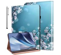 KEDBBAO Case for Lenovo Idea Tab Pro 12.7 Inch 2025 TB-373FU TB-375FC with Pen Holder, Flip Wallet Leather Shockproof Tablet Cover, Plum Blossom
